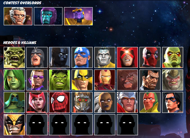 marvel contest of champions roster