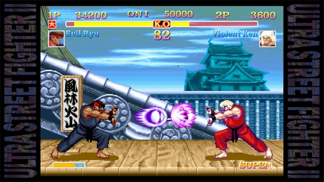 Evil Ryu takes on Violent Ken in Retro mode